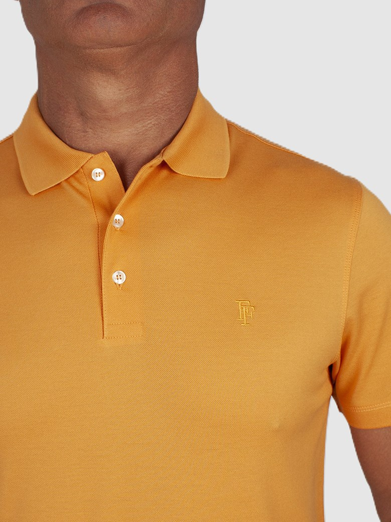 Regular Fit Merserize Oranj Polo Yaka Tişört