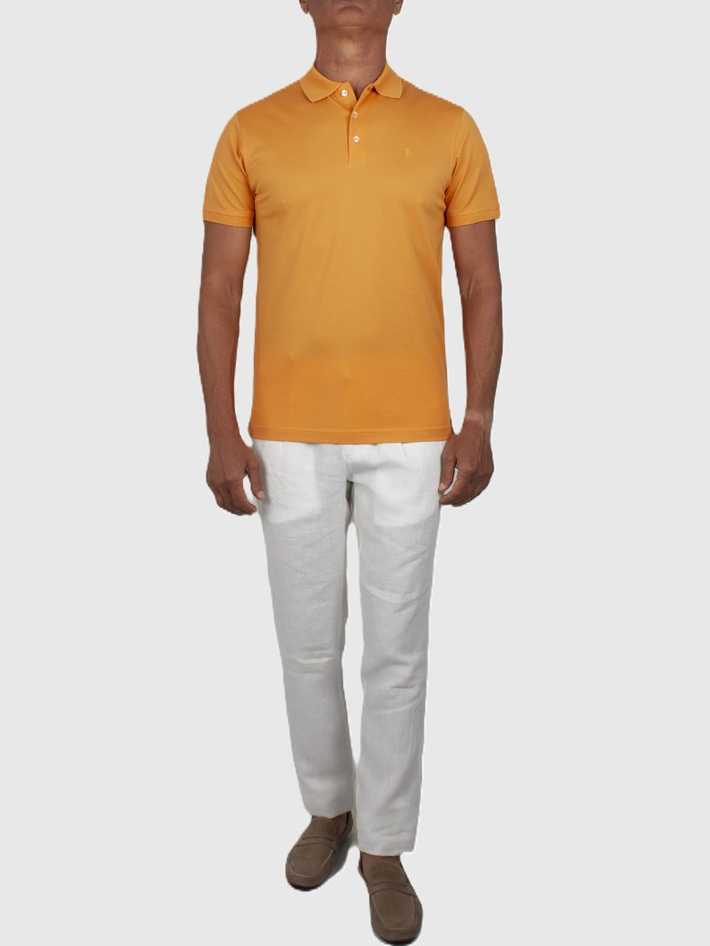 Regular Fit Merserize Oranj Polo Yaka Tişört