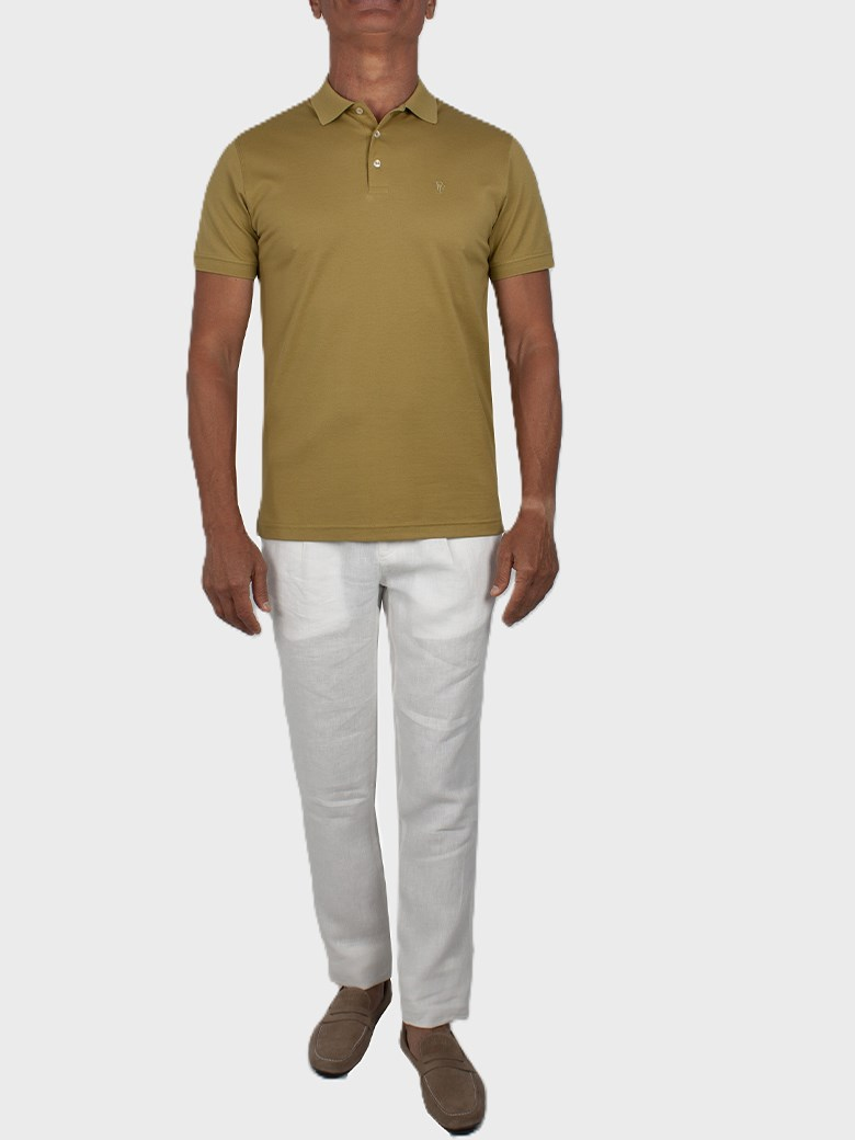 Regular Fit Merserize Y.Yeşili Polo Yaka Tişört