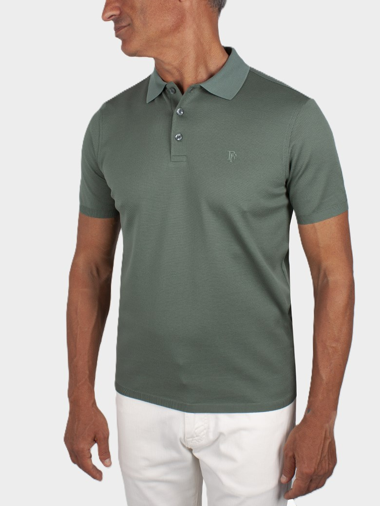 Regular Fit Merserize Yeşil Polo Yaka Tişört