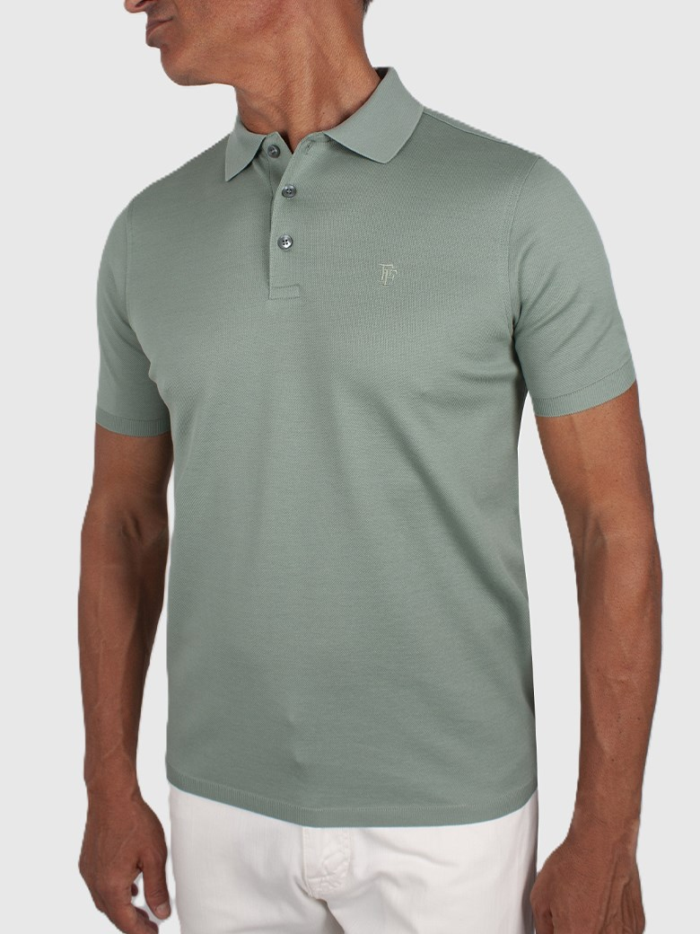 Regular Fit Merserize Yeşil Polo Yaka Tişört