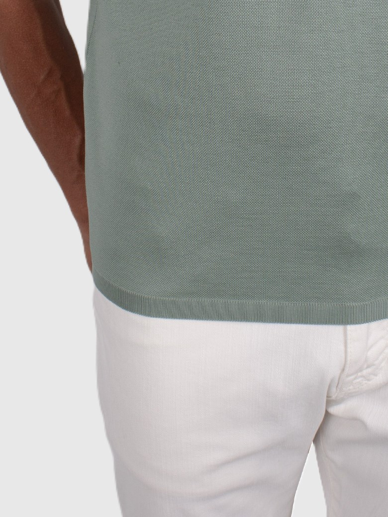 Regular Fit Merserize Yeşil Polo Yaka Tişört