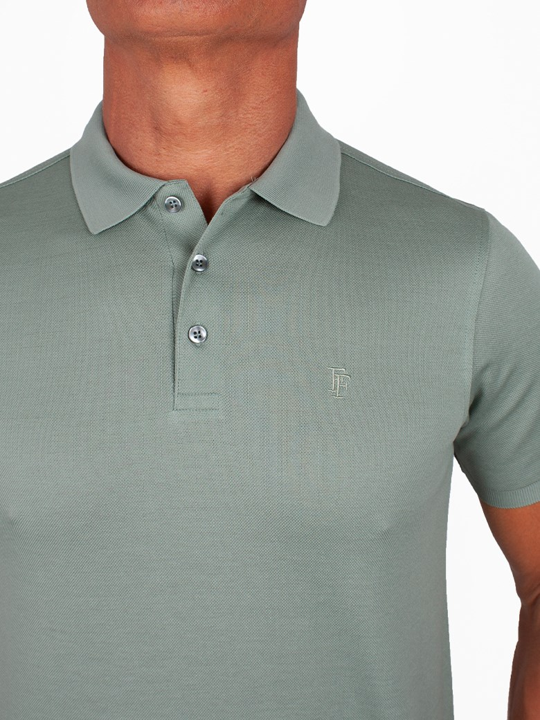 Regular Fit Merserize Yeşil Polo Yaka Tişört