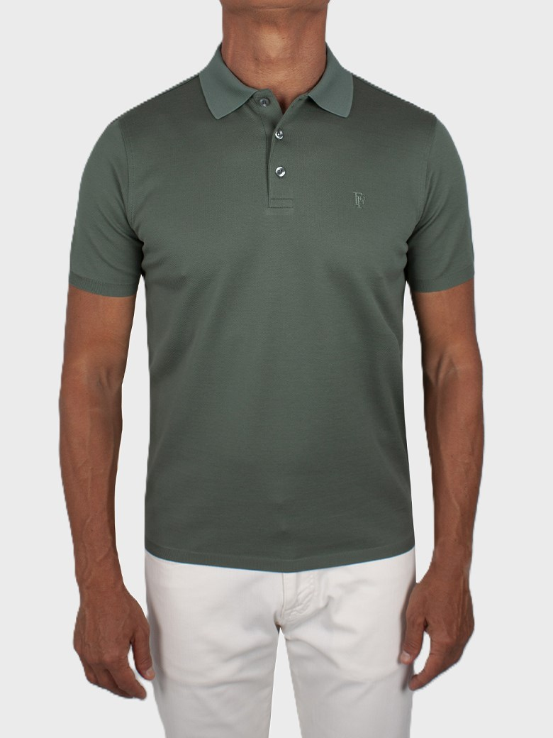 Regular Fit Merserize Yeşil Polo Yaka Tişört
