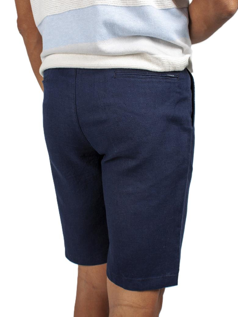 Regular Fit Normal Kesim Lacivert Keten Şort