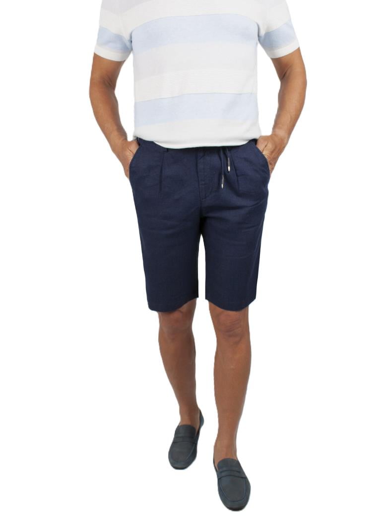 Regular Fit Normal Kesim Lacivert Keten Şort