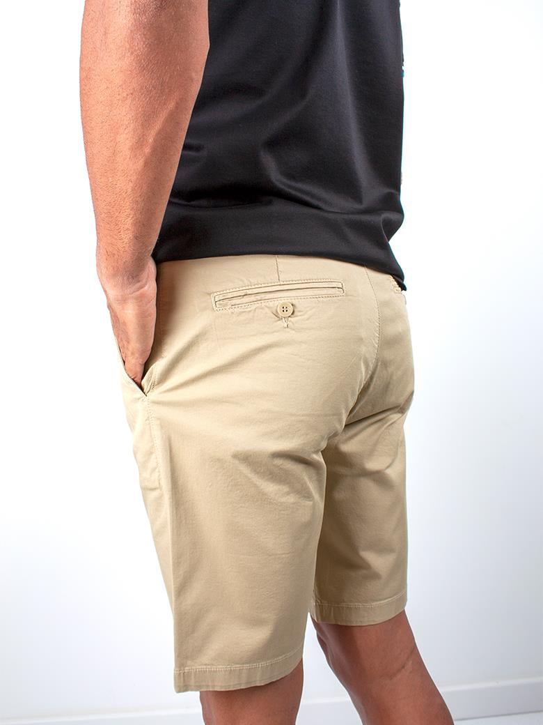 Regular Fit Normal Kesim Likralı Denim Bej Şort