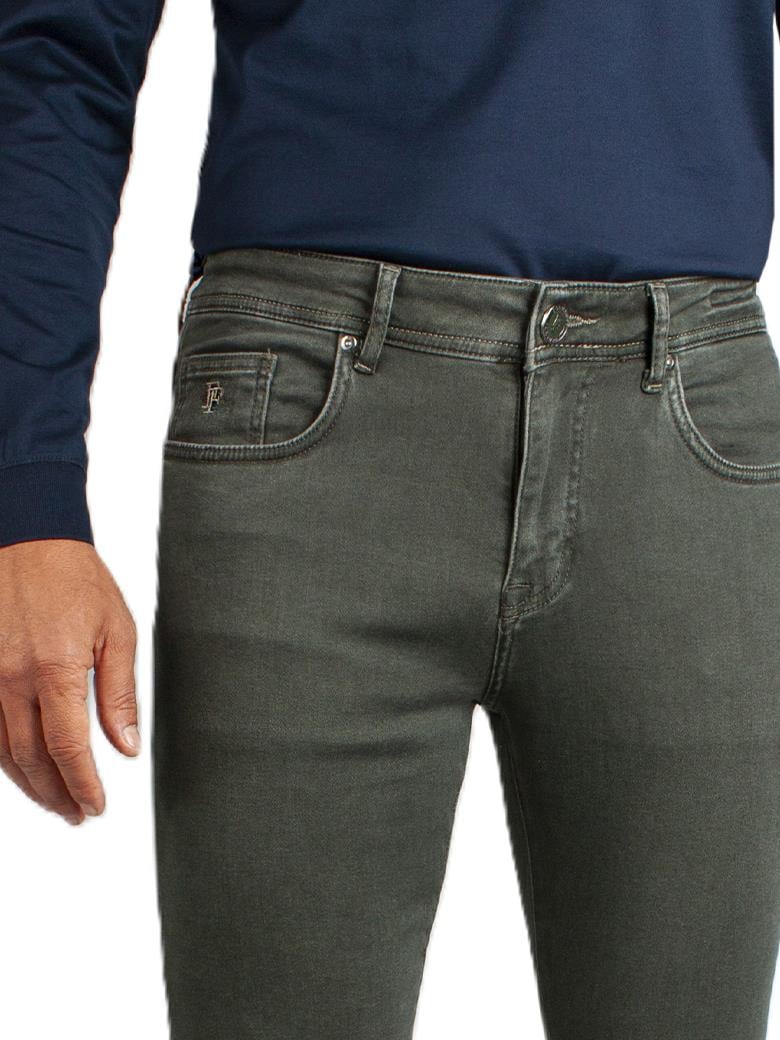 Regular Fit Normal Kesim Likralı Haki Denim Kot Pantolon