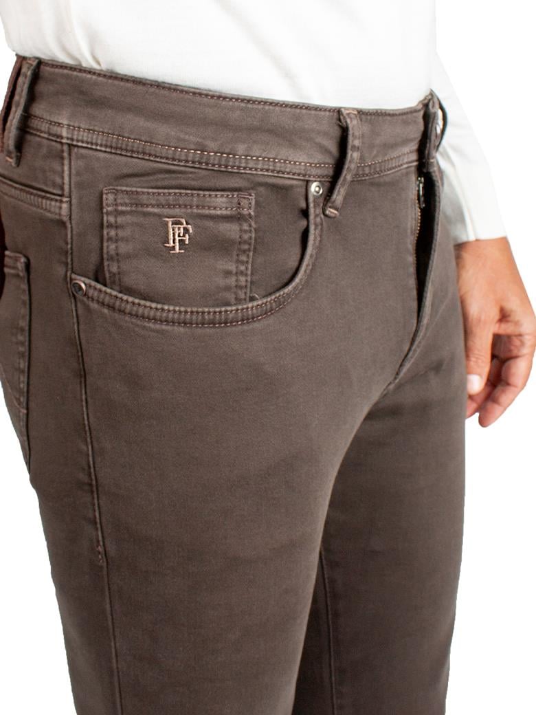 Regular Fit Normal Kesim Likralı Kahve Denim Kot Pantolon