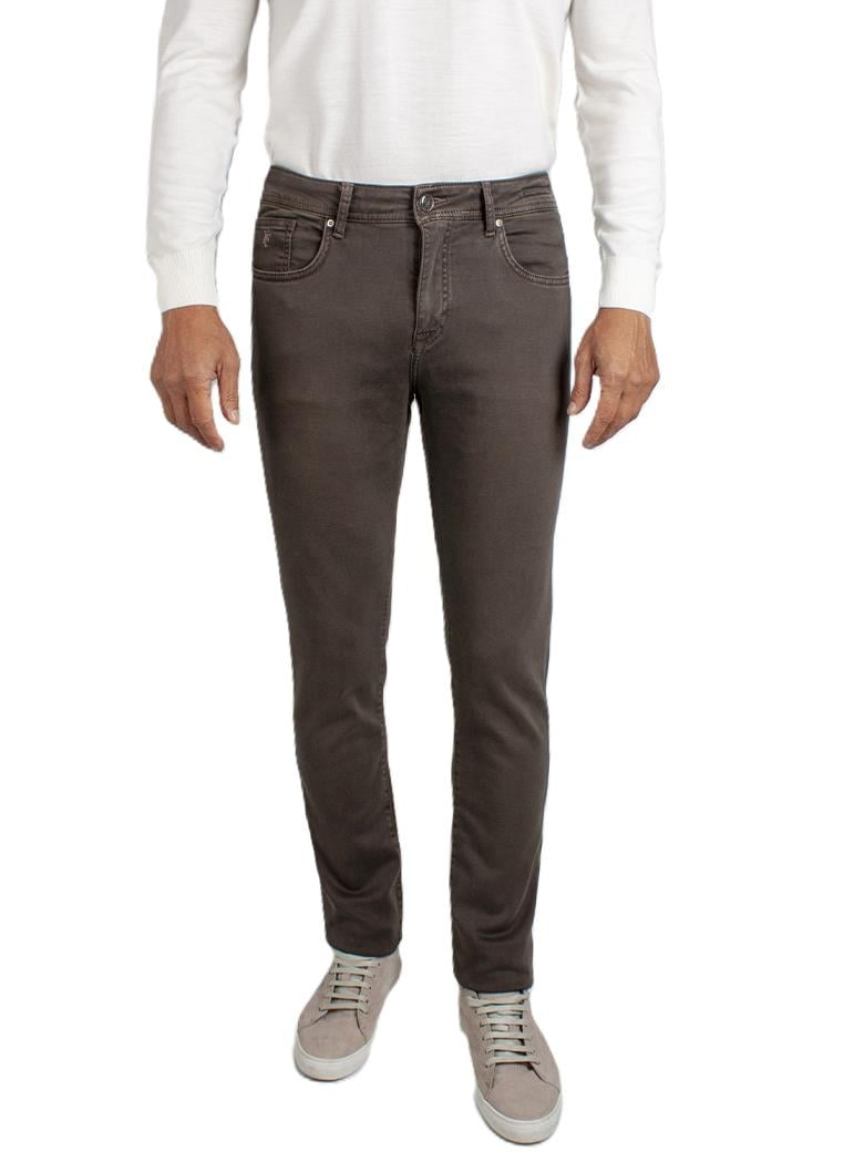 Regular Fit Normal Kesim Likralı Kahve Denim Kot Pantolon