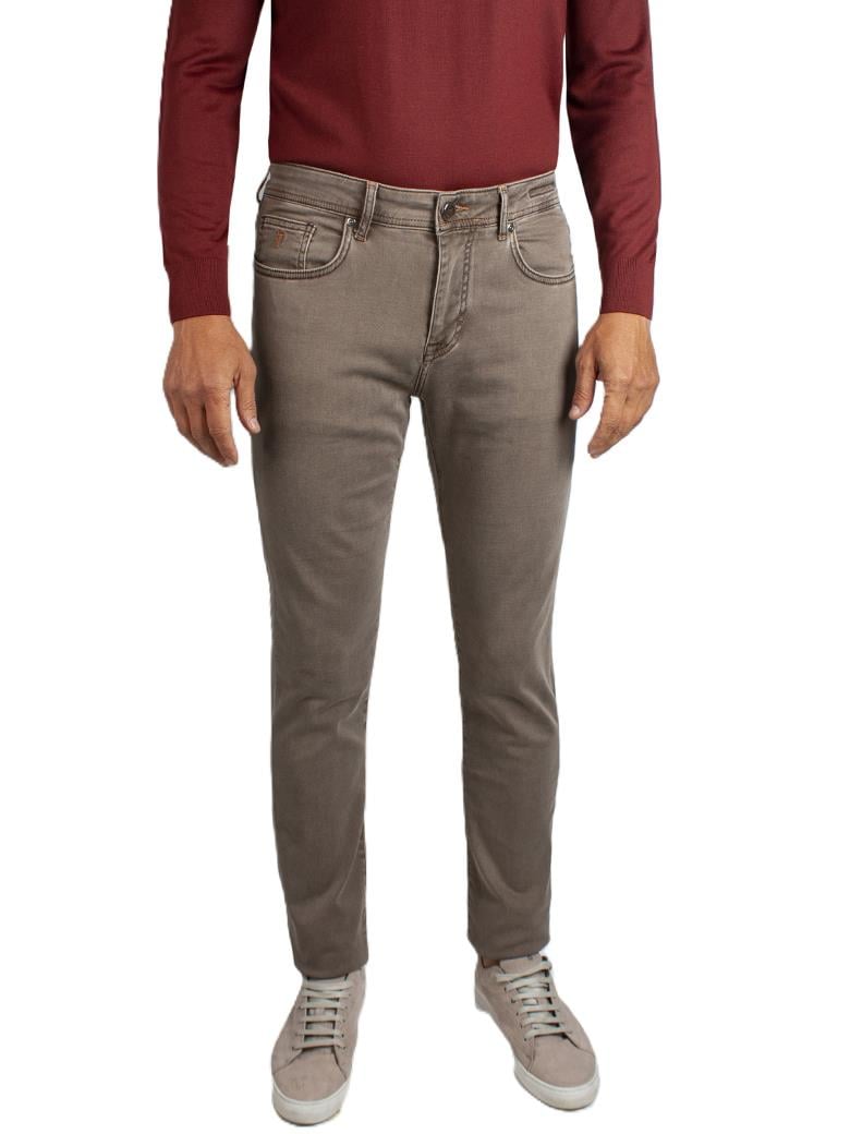 Regular Fit Normal Kesim Likralı Kahve Denim Kot Pantolon