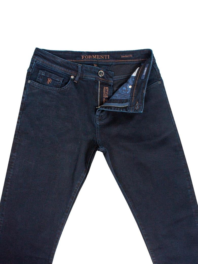 Regular Fit Normal Kesim Likralı Lacivert Denim Kot Pantolon
