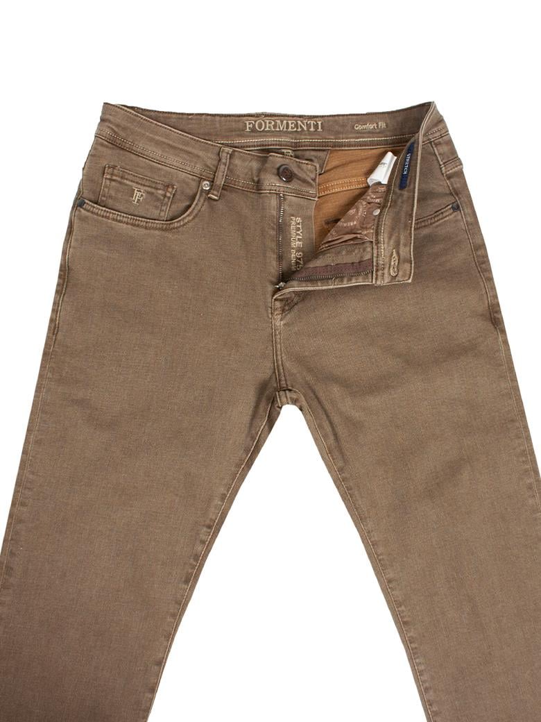 Regular Fit Normal Kesim Likralı Latte Denim Kot Pantolon