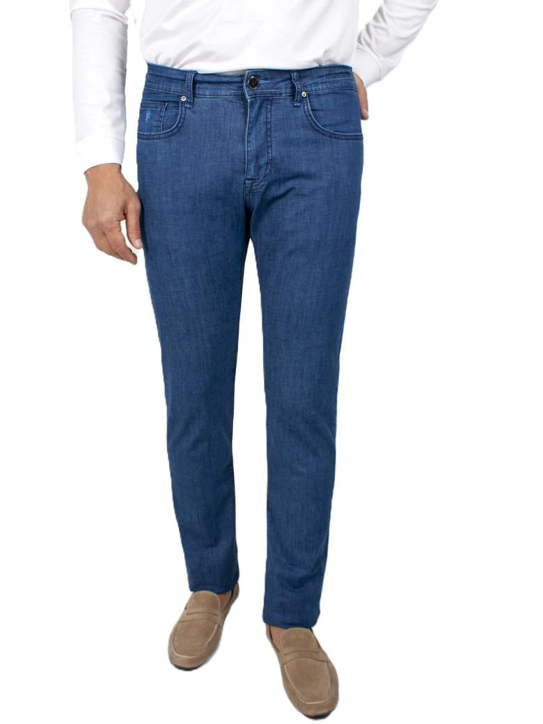 Regular Fit Normal Kesim Likralı Mavi Kot Pantolon