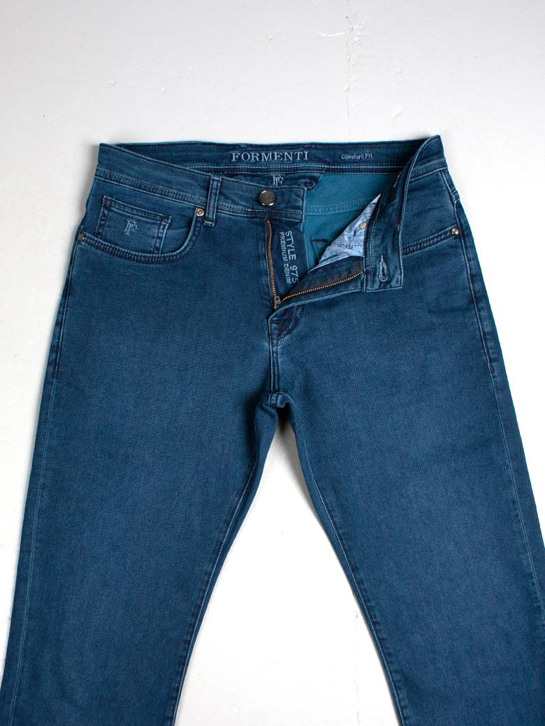 Regular Fit Normal Kesim Likralı Mavi Kot Pantolon