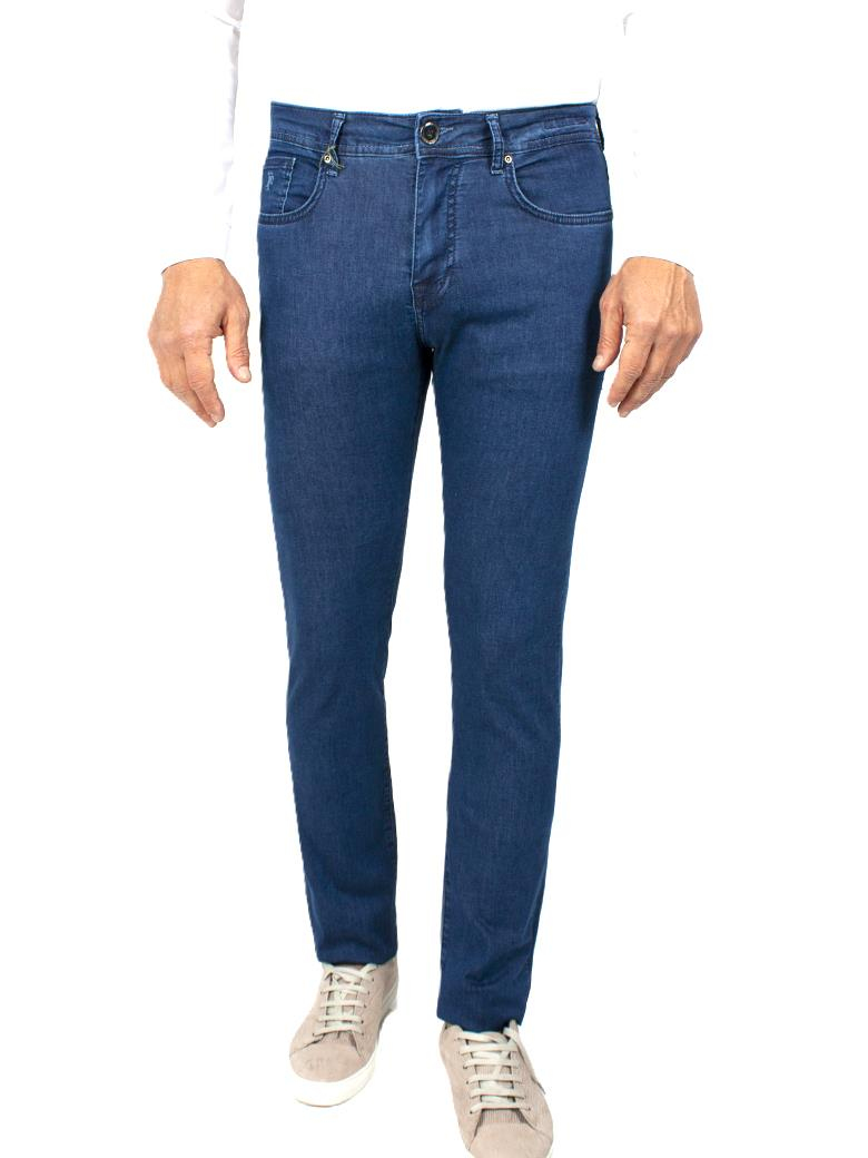 Regular Fit Normal Kesim Likralı Mavi Kot Pantolon