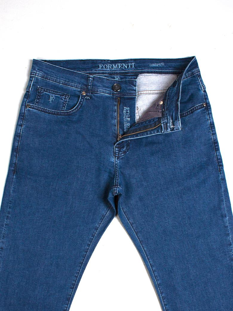 Regular Fit Normal Kesim Likralı Mavi Kot Pantolon