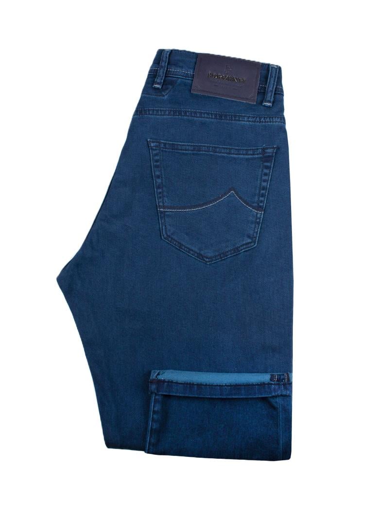 Regular Fit Normal Kesim Likralı Petrol Kot Pantolon