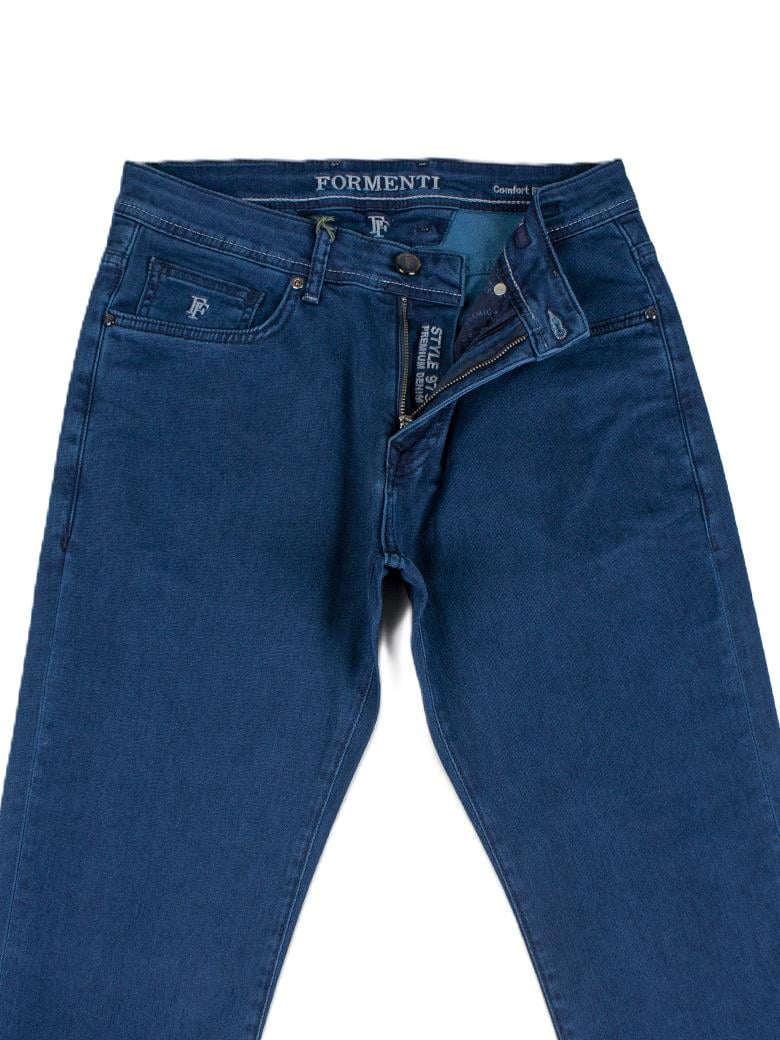 Regular Fit Normal Kesim Likralı Petrol Kot Pantolon