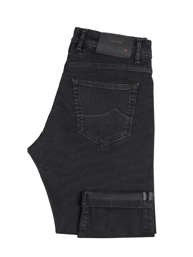 Regular Fit Siyah Pamuklu Likralı Kot Pantolon