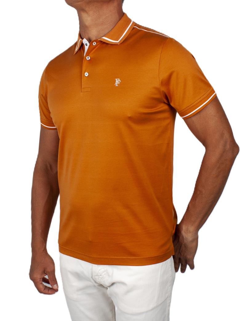 Regular Fit Yaka Detaylı Merserize %100 Pamuk Oranj Polo Tişört