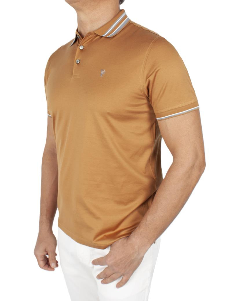 Regular Fit Yaka Detaylı Merserize %100 Pamuk Kiremit Polo Tişört