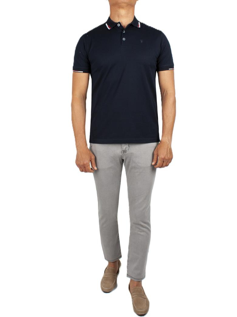 Regular Fit Yaka Detaylı Merserize %100 Pamuk Koyu Lacivert Polo Tişört