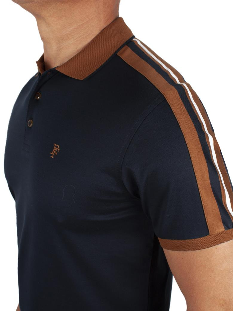 Regular Fit Yaka Detaylı Merserize %100 Pamuk Koyu Lacivert Polo Tişört