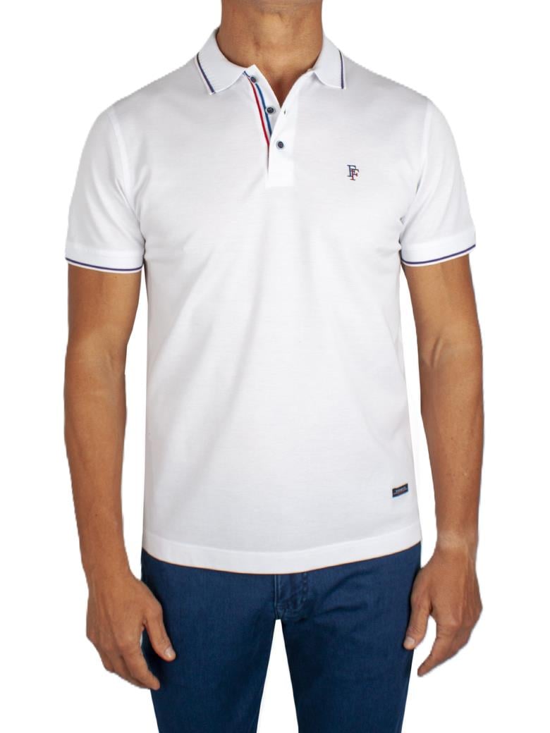 Regular Fit Yaka Detaylı Merserize %100 Pamuk Beyaz Polo Tişört