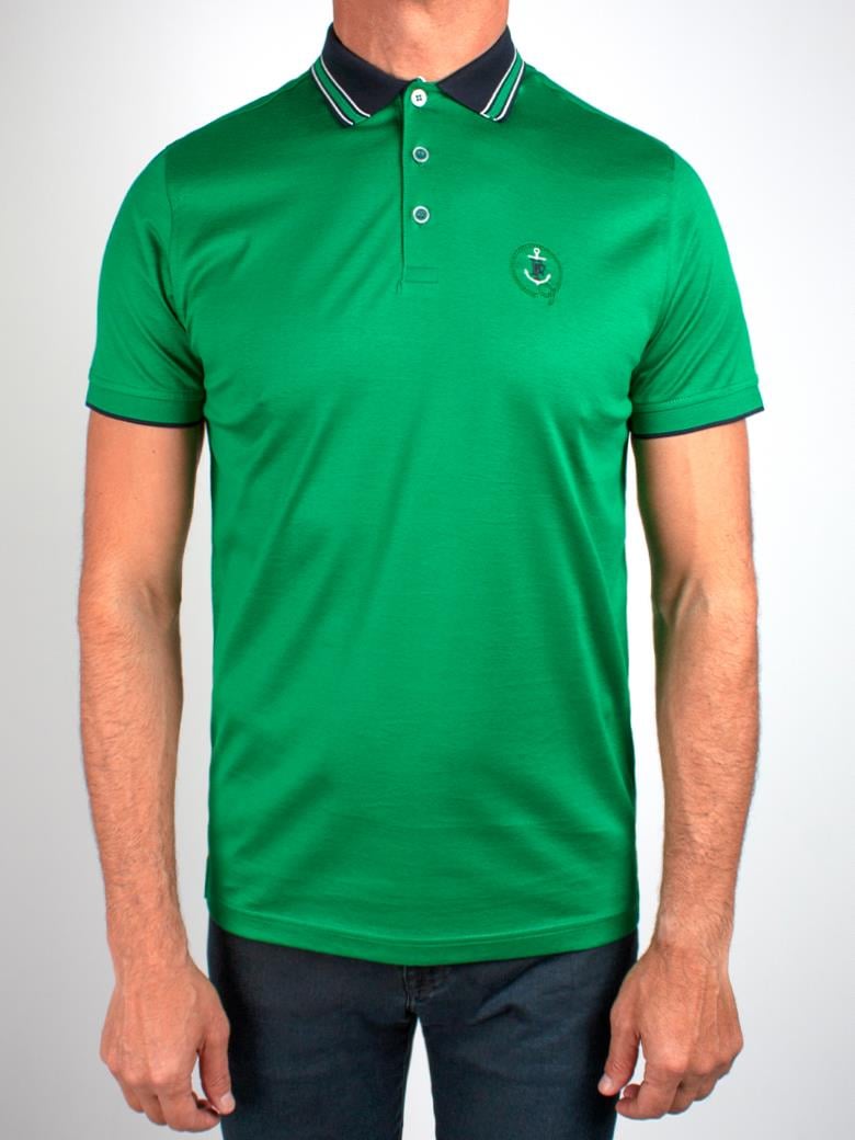 Regular Fit Yaka Detaylı Merserize %100 Pamuk Yeşil Polo Tişört