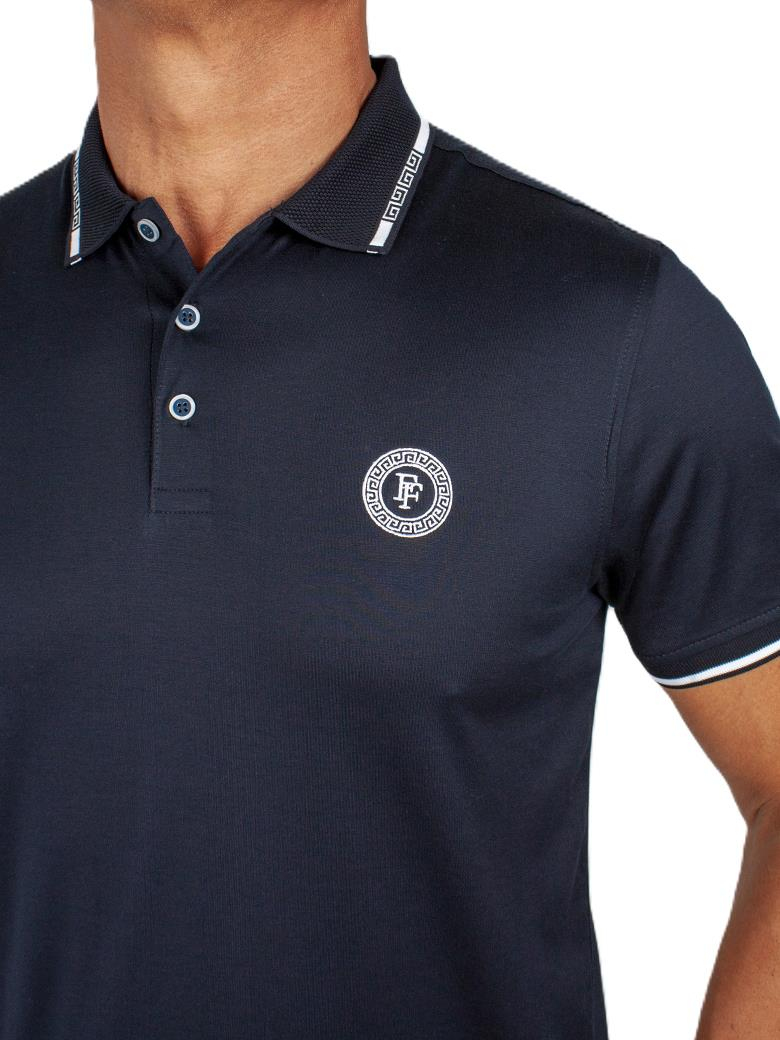 Regular Fit Yaka Detaylı Merserize %100 Pamuk Koyu Lacivert Polo Tişört