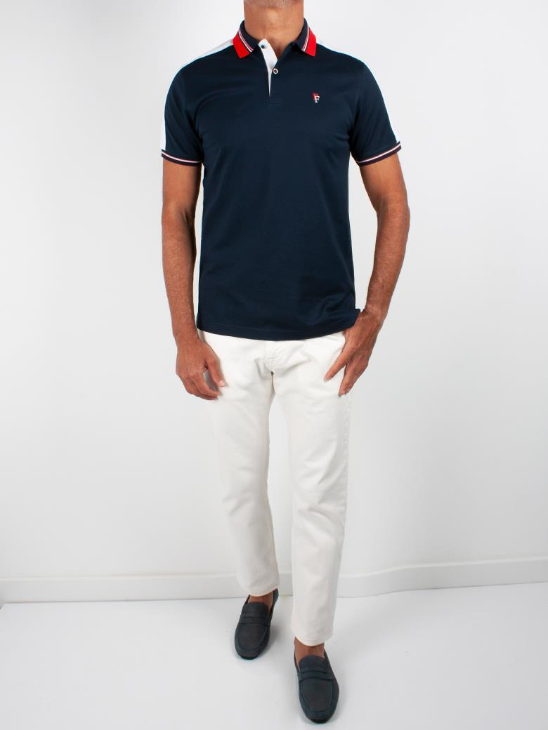 Regular Fit Yaka Detaylı Merserize %100 Pamuk Lacivert Polo Tişört