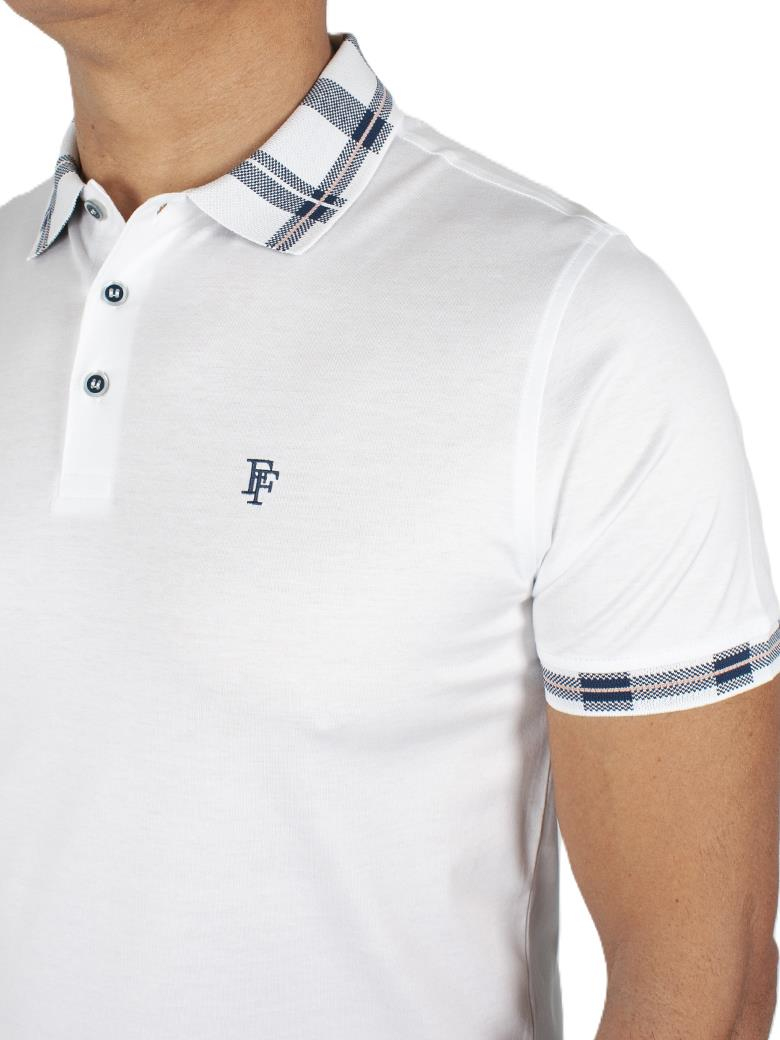 Regular Fit Yaka Detaylı Merserize %100 Pamuk Beyaz Polo Tişört