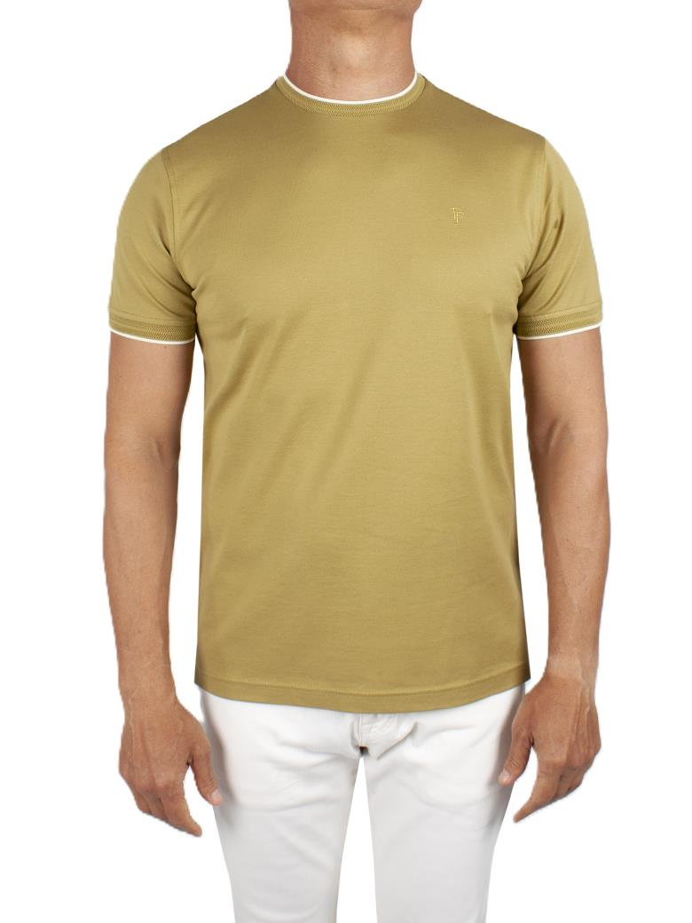 Regular Fit Yaka Detaylı Merserize %100 Pamuk Fıstık Yeşili Bisiklet Yaka Tişört