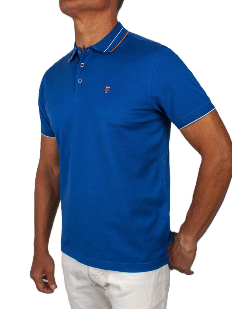 Regular Fit Yaka Detaylı Merserize %100 Pamuk Açık Lacivert Polo Tişört