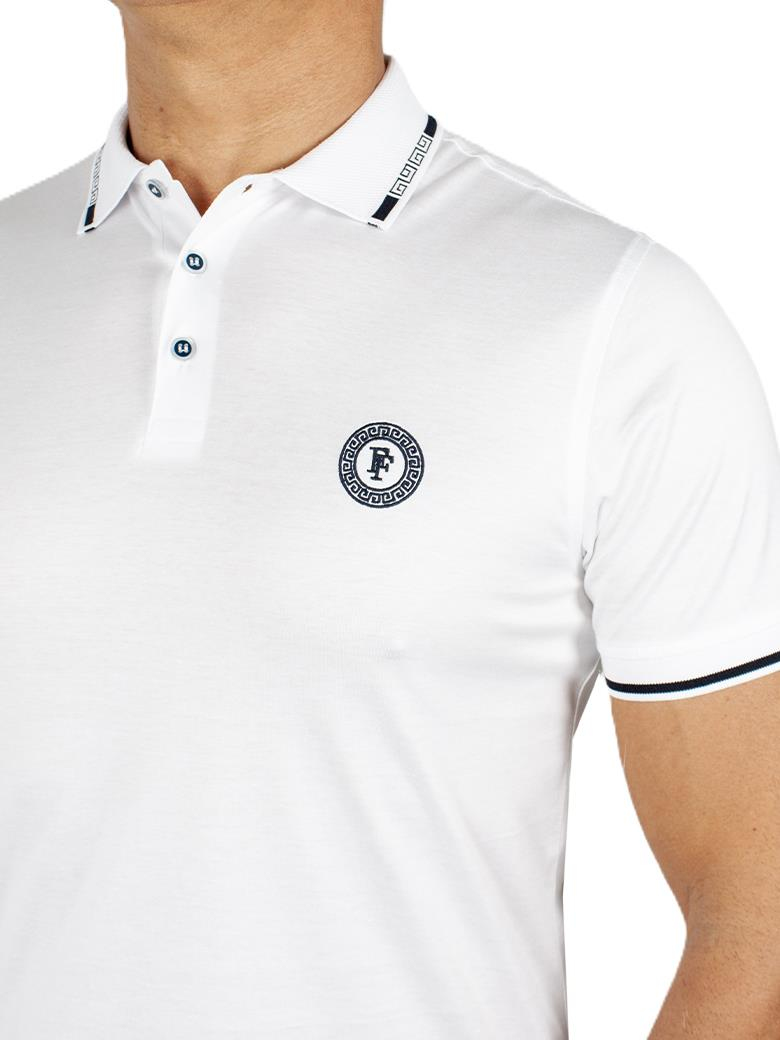 Regular Fit Yaka Detaylı Merserize %100 Pamuk Beyaz Polo Tişört