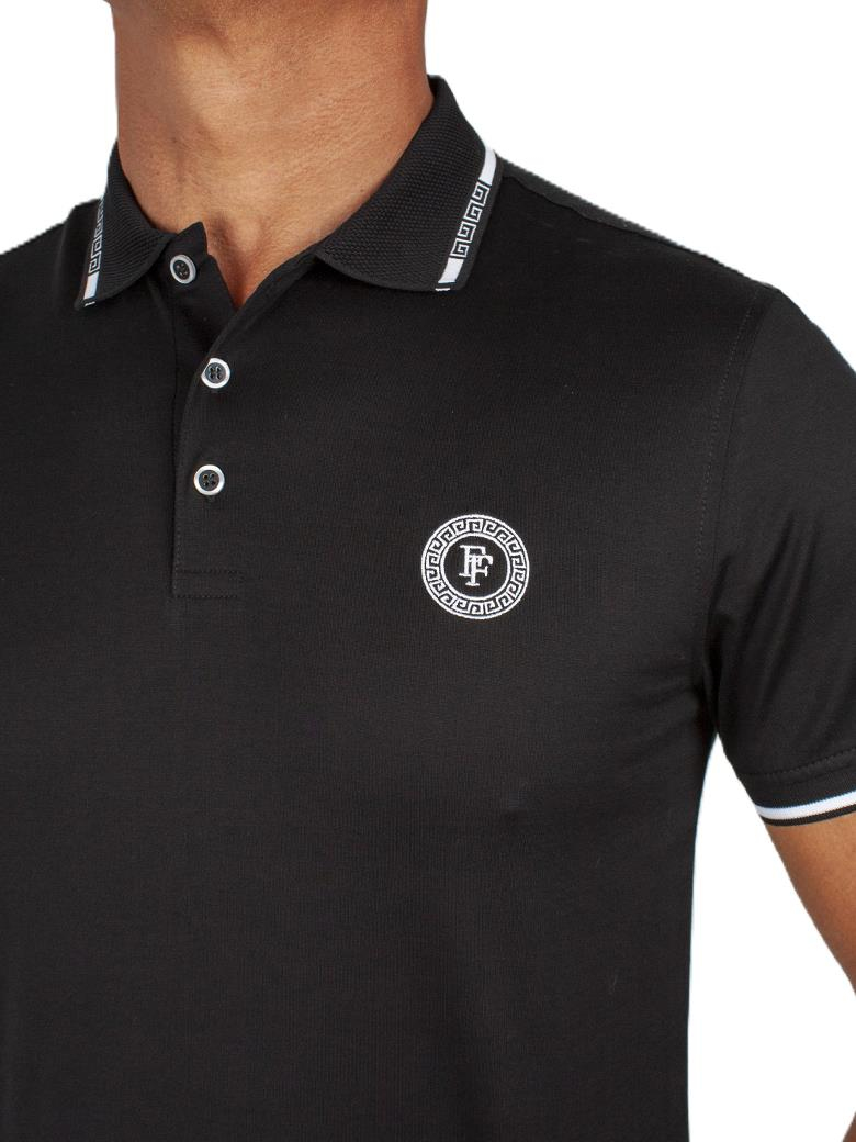 Regular Fit Yaka Detaylı Merserize %100 Pamuk Siyah Polo Tişört