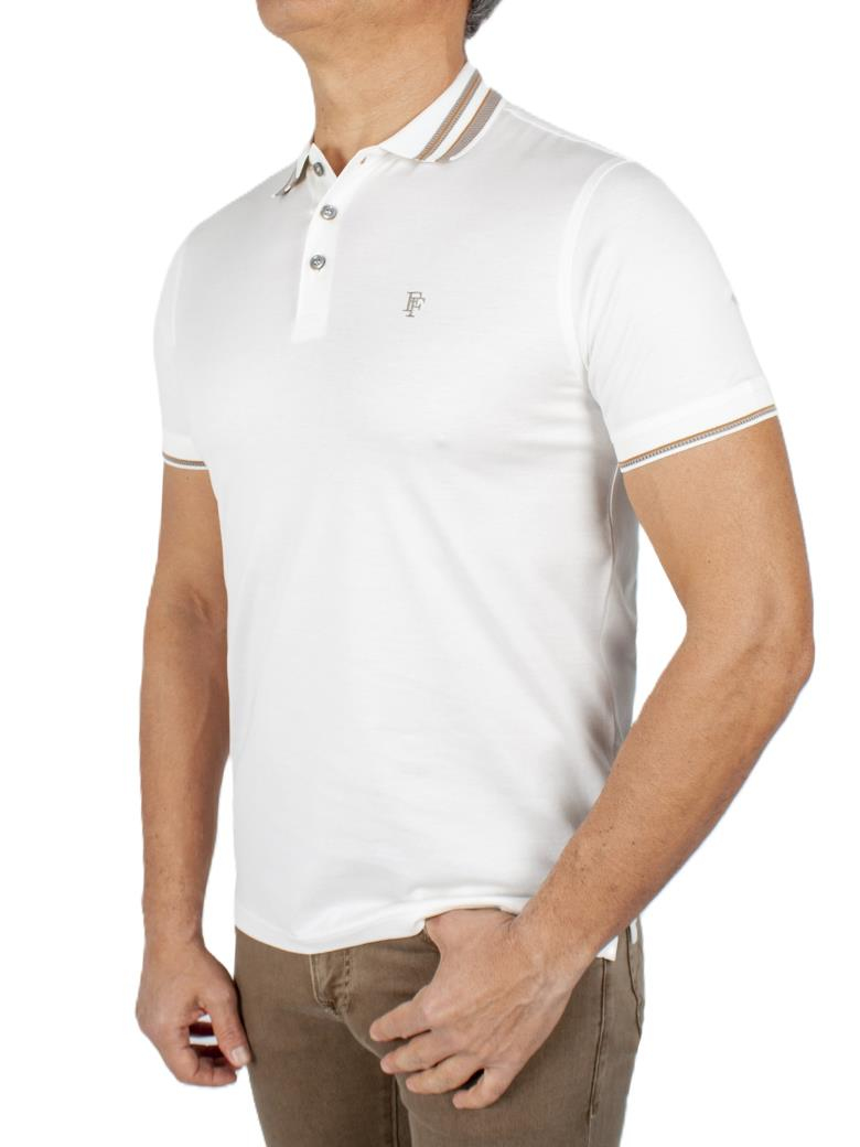 Regular Fit Yaka Detaylı Merserize %100 Pamuk Ekru Polo Tişört