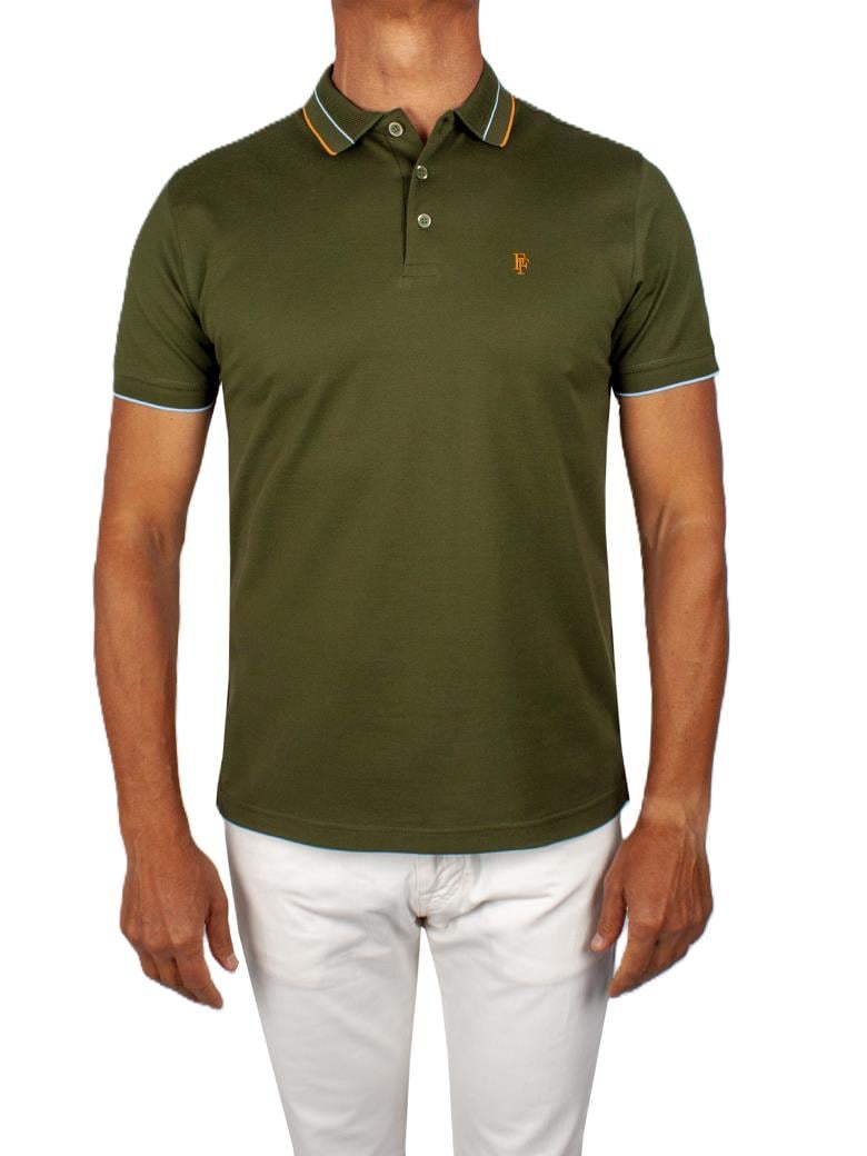 Regular Fit Yaka Detaylı Merserize %100 Pamuk Yeşil Polo Tişört
