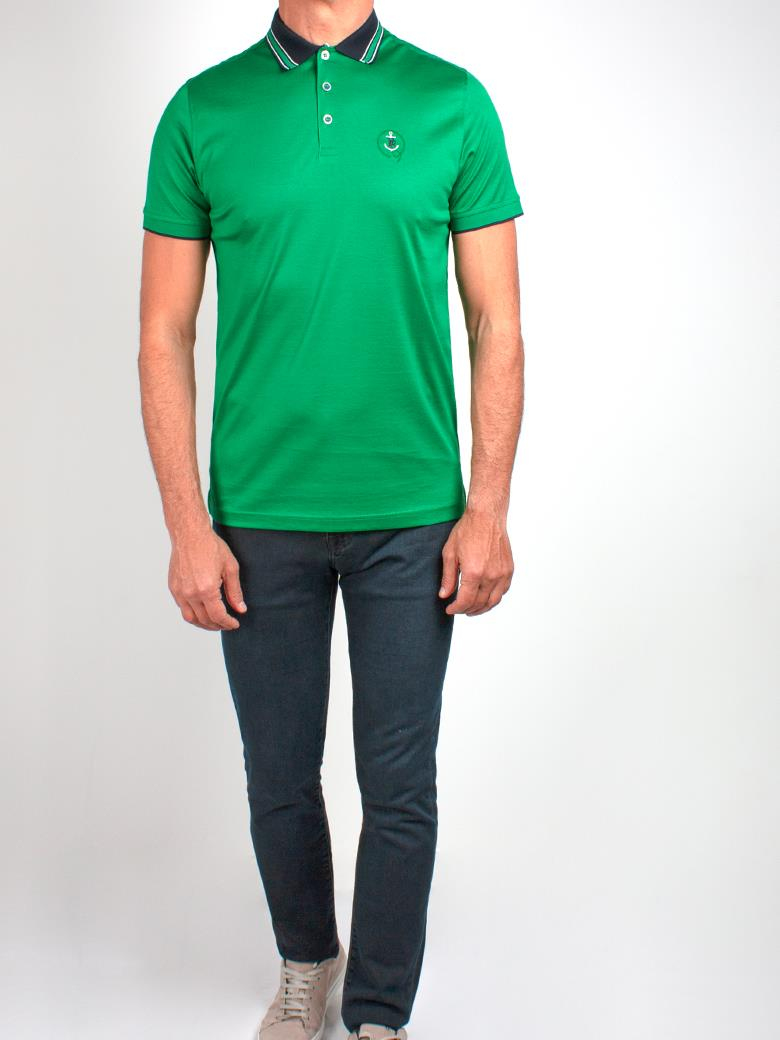 Regular Fit Yaka Detaylı Merserize %100 Pamuk Yeşil Polo Tişört