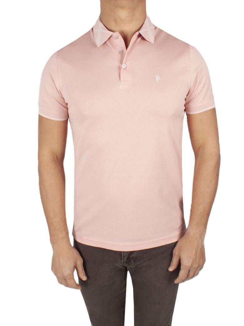 Regular Fit Yaka Detaylı Merserize %100 Pamuk Pembe Polo Tişört