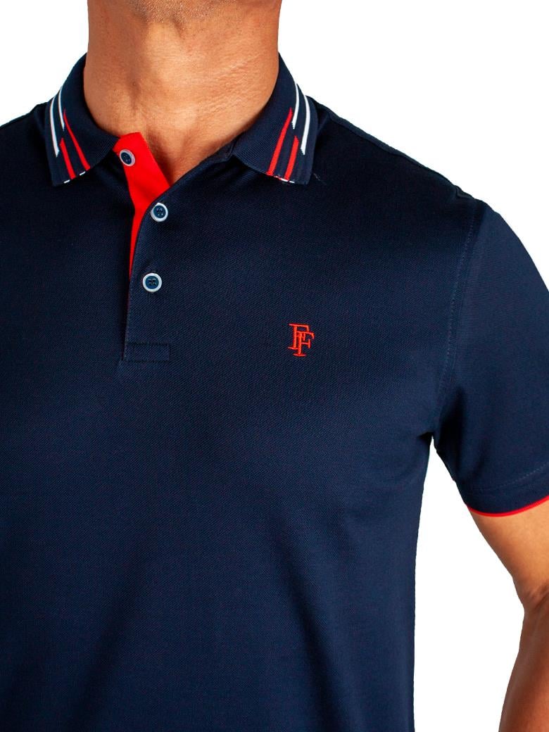 Regular Fit Yaka Detaylı Merserize %100 Pamuk Koyu Lacivert Polo Tişört