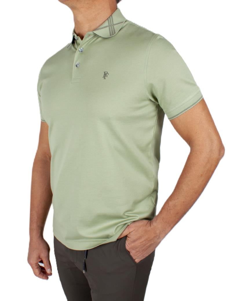 Regular Fit Yaka Detaylı Merserize %100 Pamuk Açık Yeşil Polo Tişört