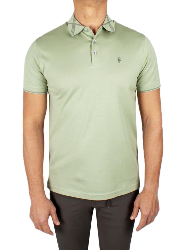 Regular Fit Yaka Detaylı Merserize %100 Pamuk Açık Yeşil Polo Tişört