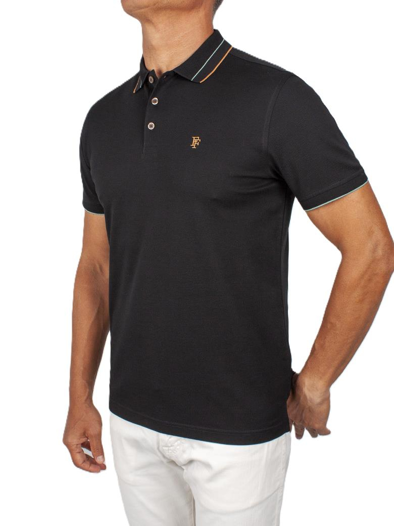 Regular Fit Yaka Detaylı Merserize %100 Pamuk Siyah Polo Tişört