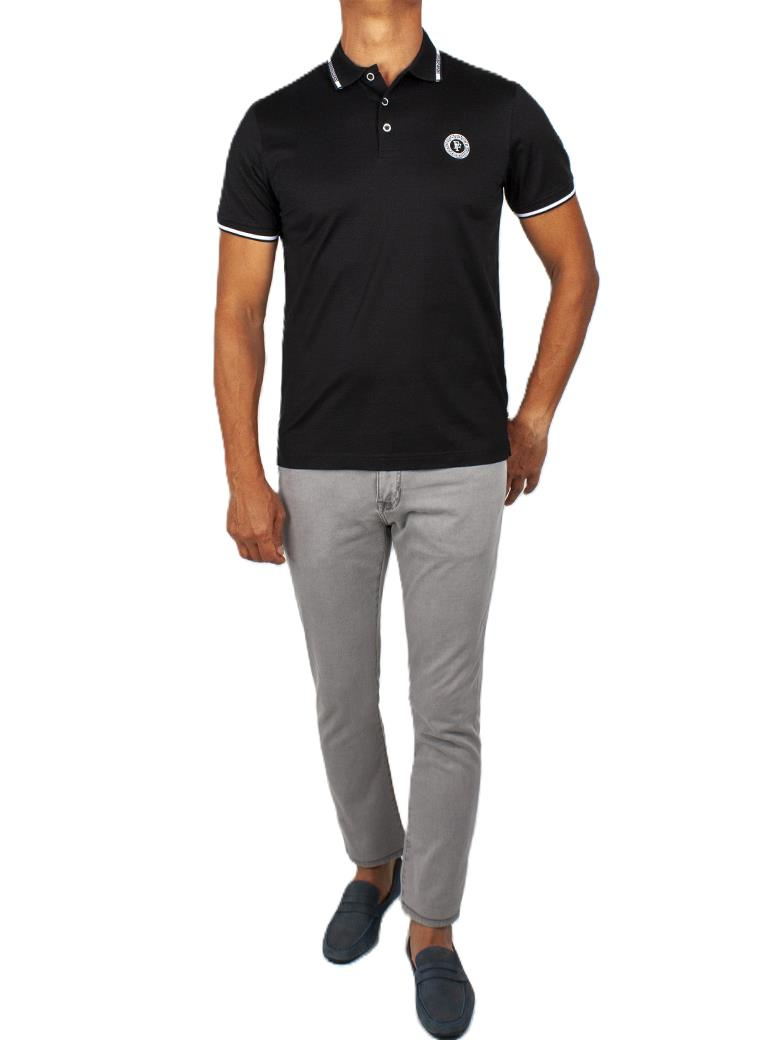 Regular Fit Yaka Detaylı Merserize %100 Pamuk Siyah Polo Tişört