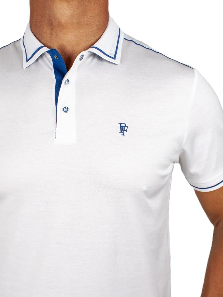 Regular Fit Yaka Detaylı Merserize %100 Pamuk Beyaz Polo Tişört
