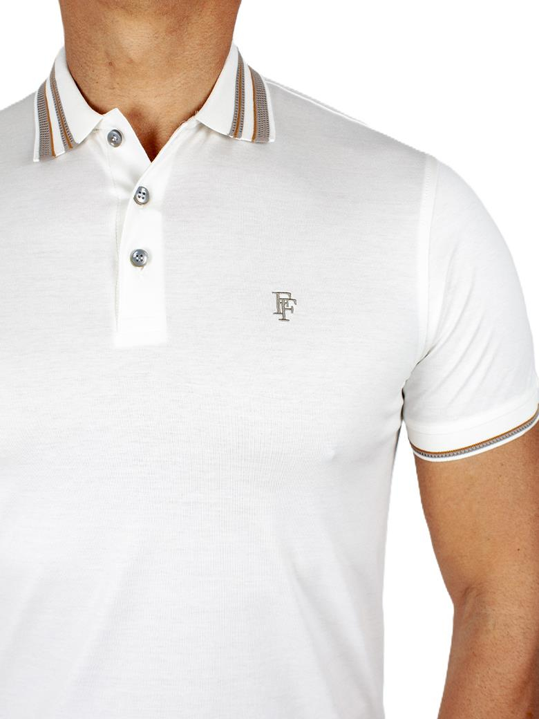 Regular Fit Yaka Detaylı Merserize %100 Pamuk Ekru Polo Tişört
