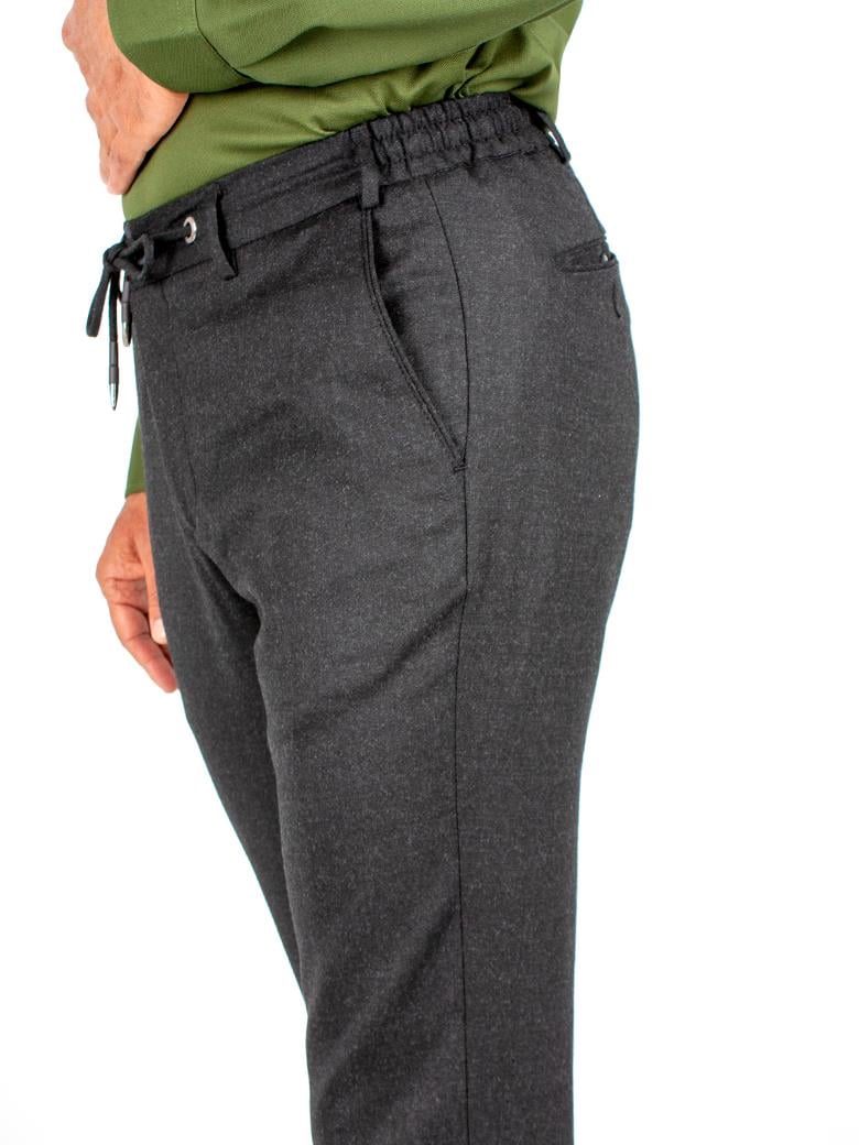 Regular Fit Yün Siyah Jogger Pantolon