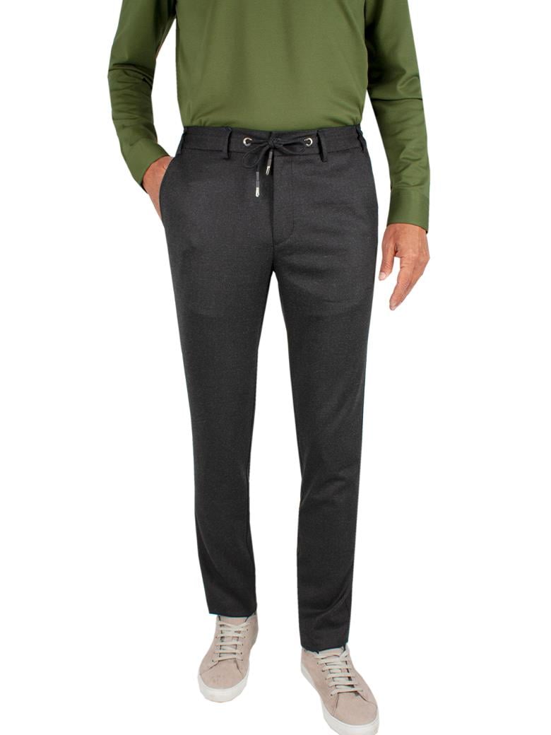 Regular Fit Yün Siyah Jogger Pantolon
